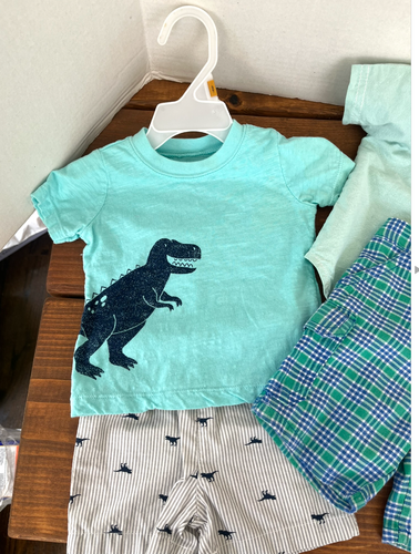 Toddler BOYS outfit LOT~size 12 months~3 Outfits Cotton Shorts Dress Shirts T - Picture 4 of 18