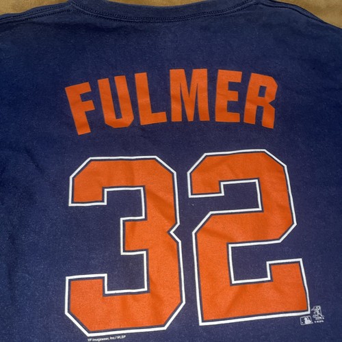 T-Shirt Detroit Tigers Uomo Large Majestic Blu #32 Michael Fulmer Maglia Palestra - Foto 2 di 24