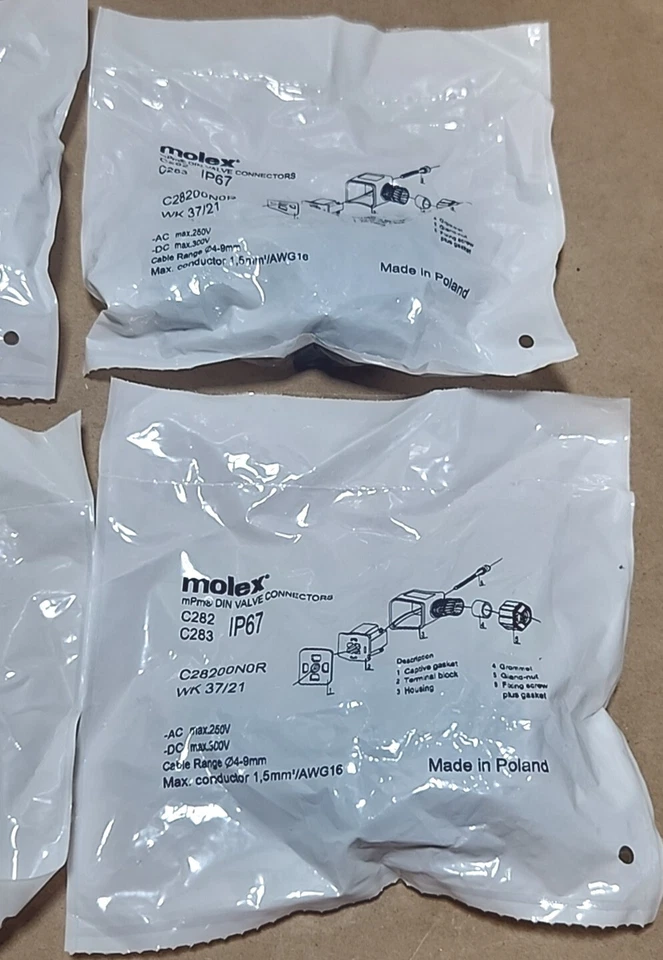 *BRAND NEW* [6] Molex Woodhead 121201-0001 mPm Din Valve Connector IP67 Warranty - Image 2 of 4
