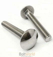 M6 A2 STAINLESS STEEL CARRIAGE BOLTS / CUP SQAURE COACH SCREWS BW