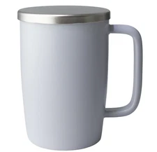 FORLIFE Dew Satin Finish Brew-In-Mug with Basket Infuser & Stainless Lid 18 oz.