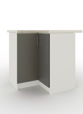 JD Greta Kitchen Base Corner Unit Fixed Height – Grey Matt With Worktop