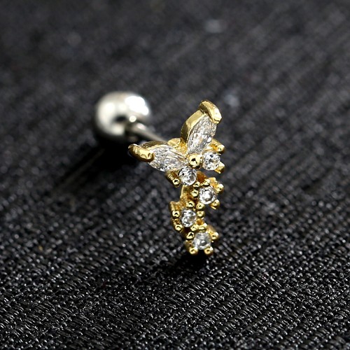Gem Crystal Ear Cartilage Helix Ring Bar Stud Ear Cuff Climber Piercing Earring - Picture 109 of 268