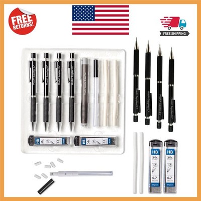 Elegant 0.7mm Mechanical Pencil Set with 60 Lead Refills & Eraser - Perfect Gift