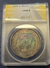 1886 Morgan Silver Dollar (Anacs) MS 63 Monster Toned