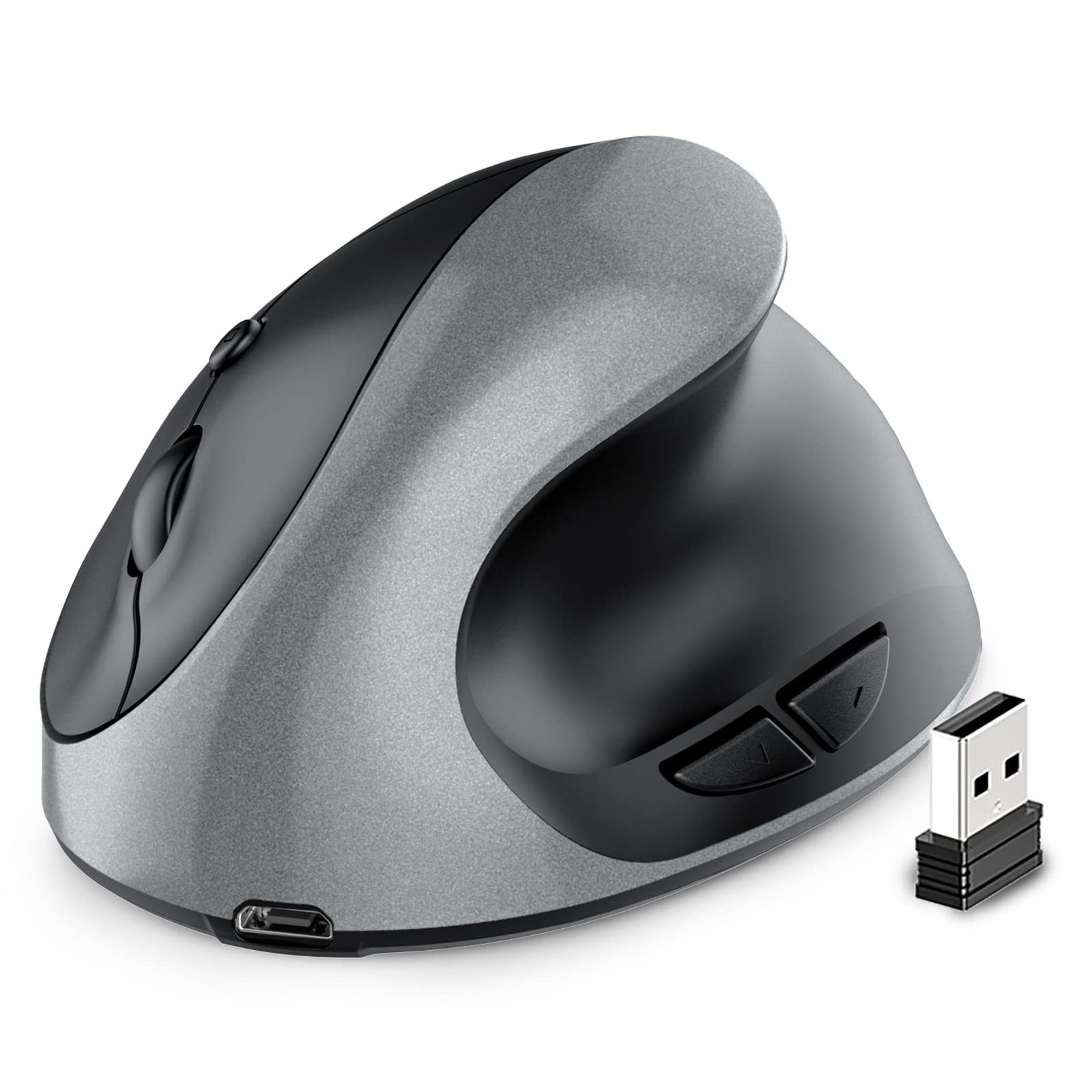Ergonomic Wireless Silent Mouse 2.4G Optical Vertical Mice, 800/1200 /1600 DP...