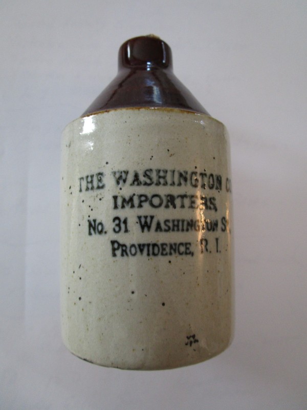 Antique The Washington Co. Importers Prov. R I Mini Jug 1/2 Pint