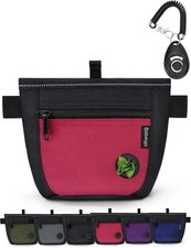 Leckerlibeutel schwarz rot f&uuml;r Hunde mit Trainingsklicker, 480 ml, magnetisch