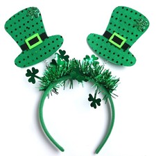 HIFANMM St. Patrick's Day Headbands Green Top Hat Hair 1 Count Pack of 1 , C