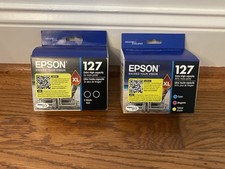 Genuine Epson 127XL Ink Cartridge Black Cyan Magenta Yellow T127 XL Set Of 5 OEM