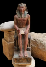 Authentic Ancient Egyptian Stone Statue of Pharaoh Khafre Rare Artifact BC