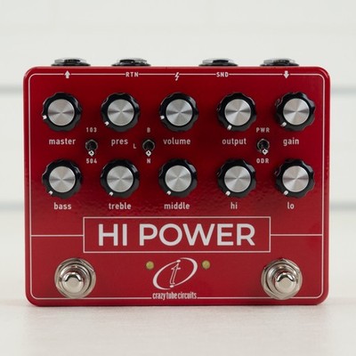 Crazy Tube Circuits Hi Power Dual Overdrive Pedal FirehouseGuitars Exclusive Red