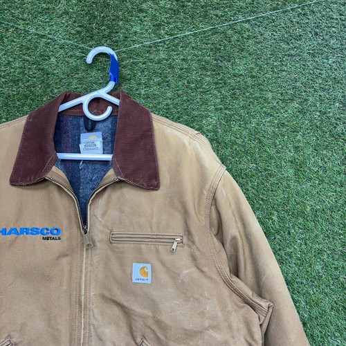 Vintage Carhartt Detroit Jacket Mens 48 Blanket Lined Tan J01 BRN Canvas Work by Carhartt, $159.98 - Photo 3