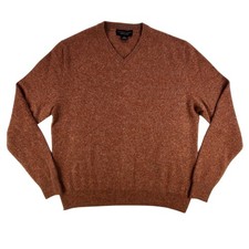The Men's Store At Bloomingdale's Sweater Mens XL Brown Cashmere V Neck Knit