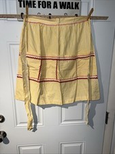 Vintage Kitchen Apron W Pockets Yellow, Red Pink