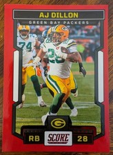 2023 Score AJ DILLON Red Parallel GREEN BAY PACKERS