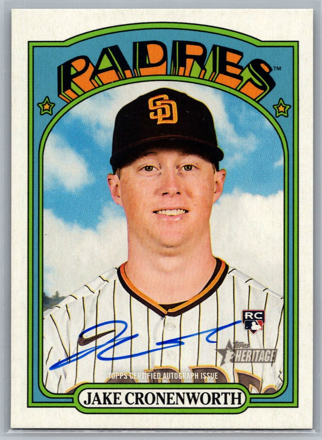 #ROA-JC Jake Cronenworth 2021 Topps Heritage Real One Autographs Padres