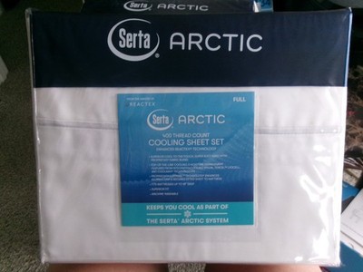 New Full Size Sheet Set** Serta Artic Cooling Set ** Bright White #1120
