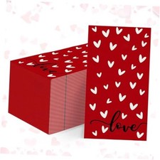 Valentine Disposable Paper Decorative Guest Napkins, 4.3 X 7.9 inches 100