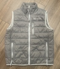 Vineyard Vines Youth Small Gray Quilted Puffer Vest Full Zip Zippered Pockets