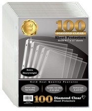 GOLD SEAL 100 Count Diamond Clear Extra Heavyweight Sheet Protectors, 4 mils ...