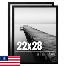 LaVie Home 22x28 Picture Frame 2-Pack for Posters  Photos - Black Display Set