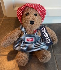 Oshkosh b'gosh Teddy Bear With Hickory Stripe Skirtall 12 inch