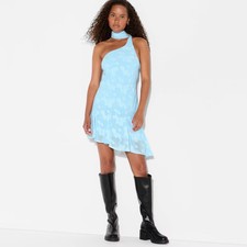 Women's Sleeveless Asymmetrical Satin Mini A-Line Dress - Wild Fable