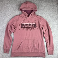 Cabela's Women's Size S/M Hoodie Sweatshirt Pullover Pink Fleece Lined