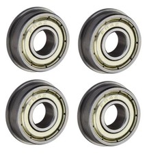 4 Pack FR4-ZZ Flanged Shielded Radial Ball Bearing 1/4 ID X 5/8 OD X 0.196" W