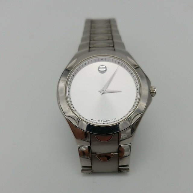 Movado 84 G1 1853 Luno Sylver Dial Mens 