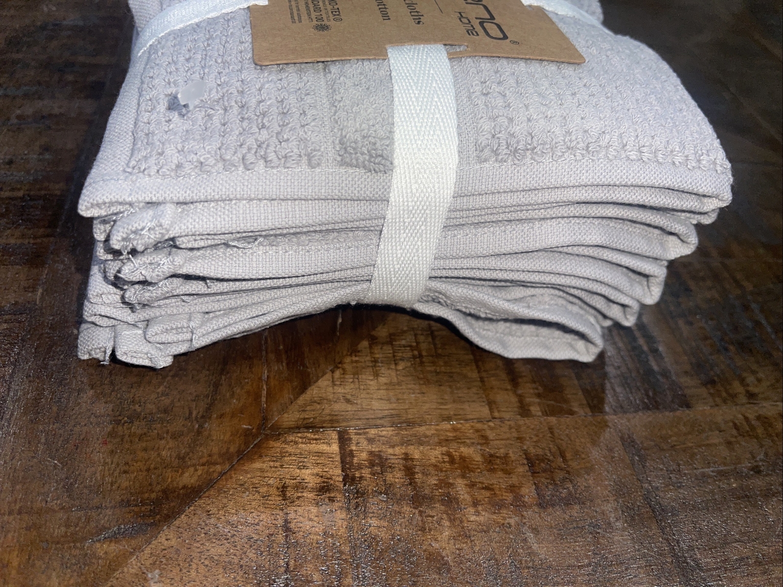 Baveno Home 100 Turkish Cotton FluffySoft 4 Pack Washcloths Grey 12 X