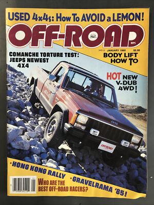OFF ROAD MAGAZINE-JAN 1986-COMANACHE TORTURE TEST/NEW JEEP 4x4-HONG KONG RALLY