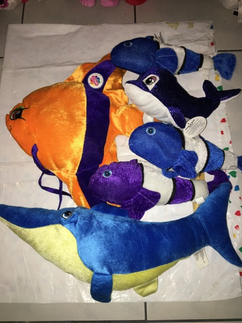 PLUSH FISH LOT KELLYTOY SWORDFISH ANGELFISH CLOWNFISH SWORD ANGEL CLOWN DOLPHIN | eBay