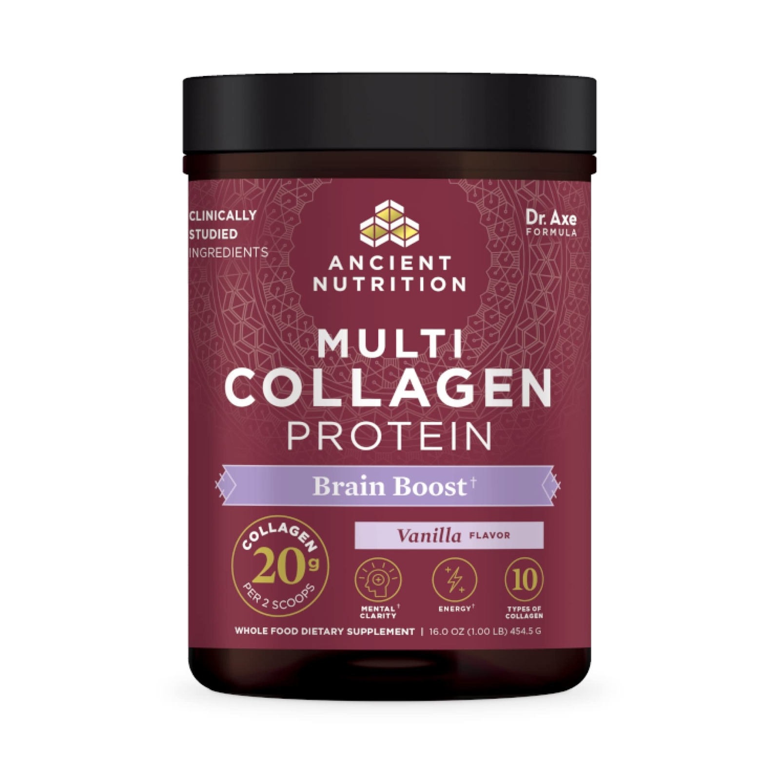 Collagen Powder Brain Boost by  Vanilla Collagen Protein Powder 45 Serving Br...
