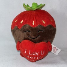 Russ I love you berry much Choclate Strawberry Plush Stuffed Valentine Approx 6"