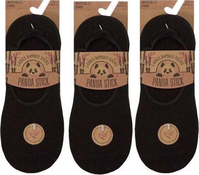 12 Pairs Ladies No Show Bamboo Footsies Ankle Trainer Socks Shoe Liners Black