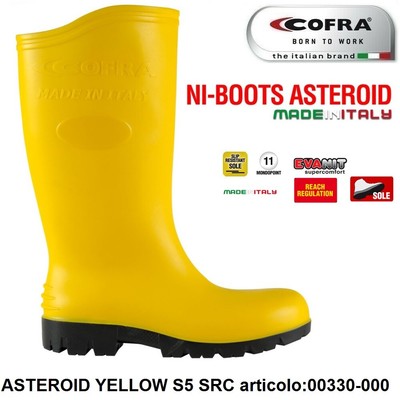 SICHERHEITSSTIEFEL COFRA ASTEROID YELLOW S5 SRC PVC ERGO-NITRIL BAU+