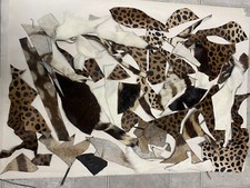 LOT OF MIXED ANIMAL SKIN PIECES -AUTHENTIC ZEBRA, FAUX CHEETAH  PONY. 