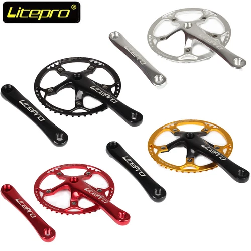 Litepro Bike Crank Set 7075-T6 Aluminum 130BCD Round Chainring 170mm Crankset - Picture 1 of 14