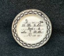 Ancienne Assiette Rebus Montereau faïence fine début XIXe