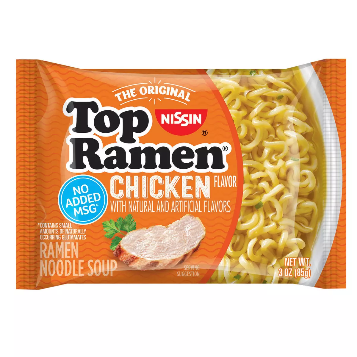 Nissin Top Ramen Chicken Flavor 3oz Packs 16 32 or 48 Counts Available