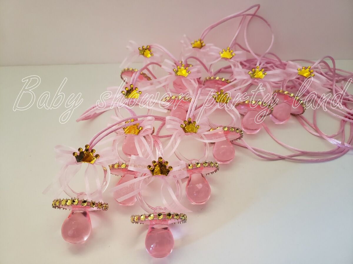 12 Butterfly Pacifier Necklaces Baby Shower Games Favors Prizes~Girl  Decorations