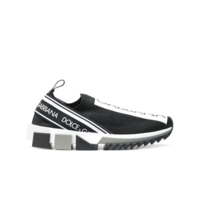 Dolce & Gabbana Mens Sorrento Logo Slip On Sneakers Black 
