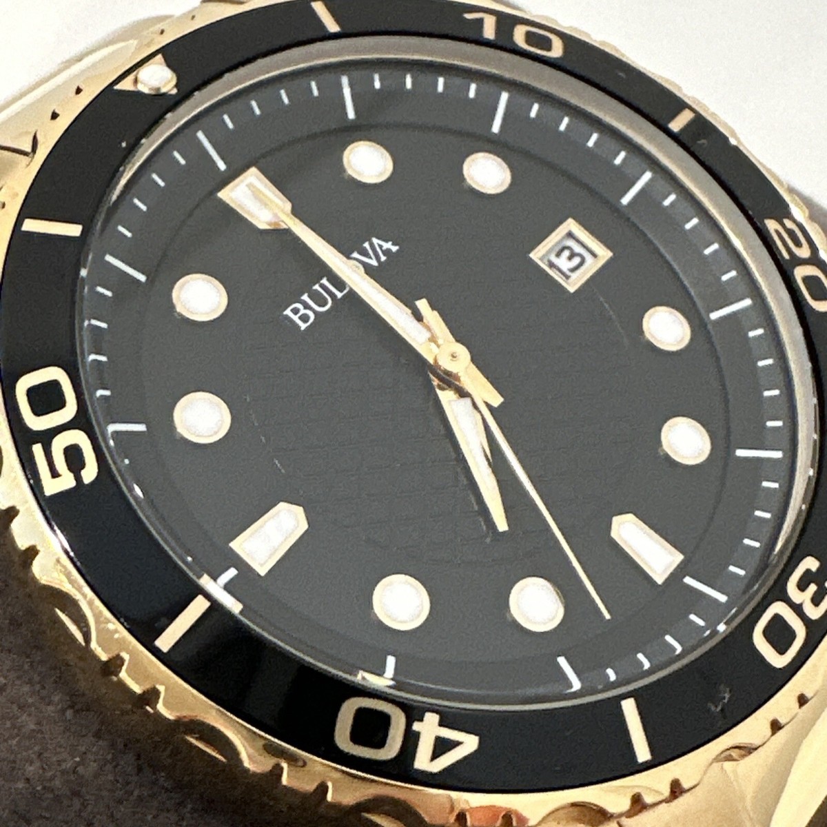Bulova Men's Quartz 3 Hand Date Gold Watch 43MM 98B375 | eBay