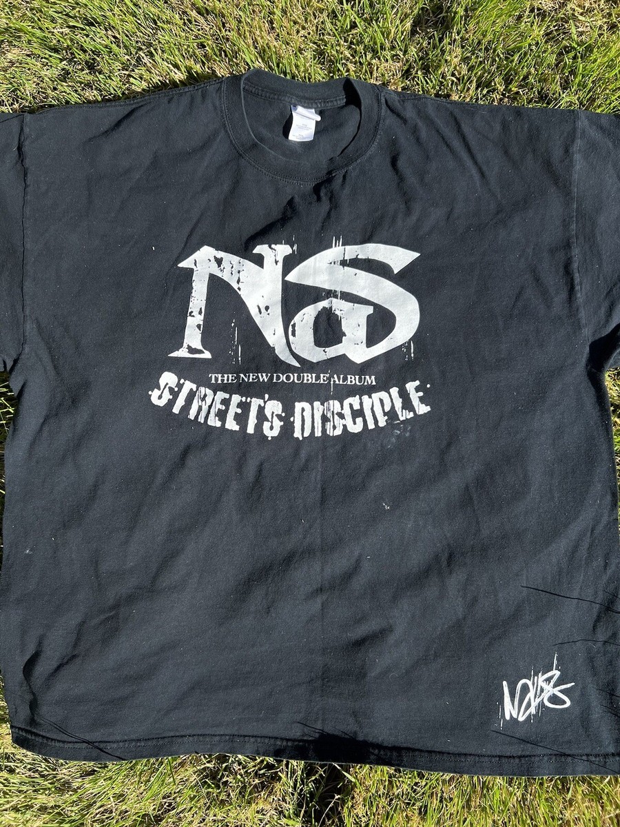 ミュージシャン vintage Nas Street's Disciple Rap Tee XL Vintage Nas Streets Disciple Album Promo Tee XL Black 2004 Rap Tee