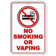 No Smoking Or Vaping Metal Sign Or Decal 6 SIZES in this area warning SNS018