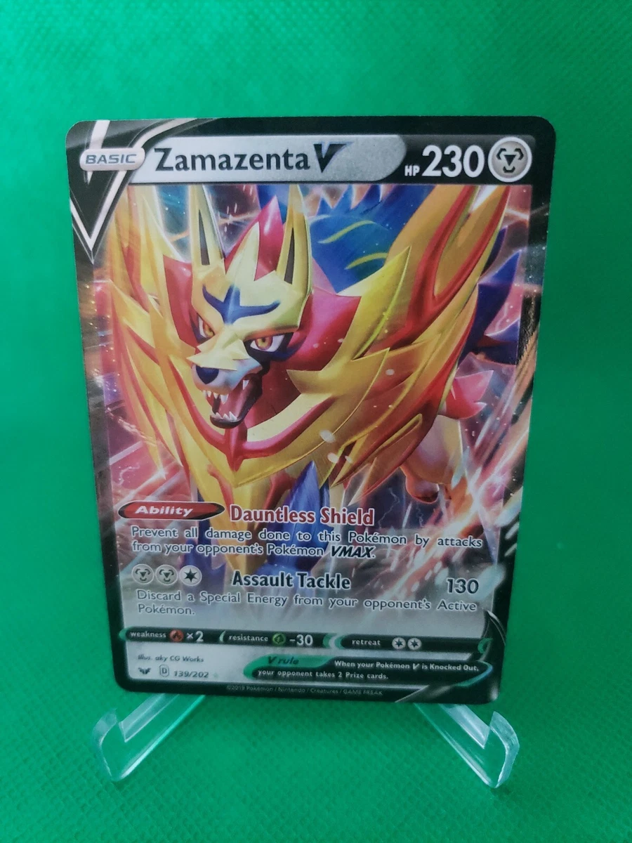 Zamazenta V ULTRA RARE 139/202 Sword and Shield Base Set Pokemon TCG NM  HOLO