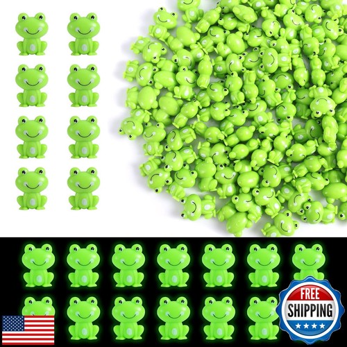 200pcs Mini Frog Garden Decor, Plastic Tiny Green Frogs Figurines Miniature H