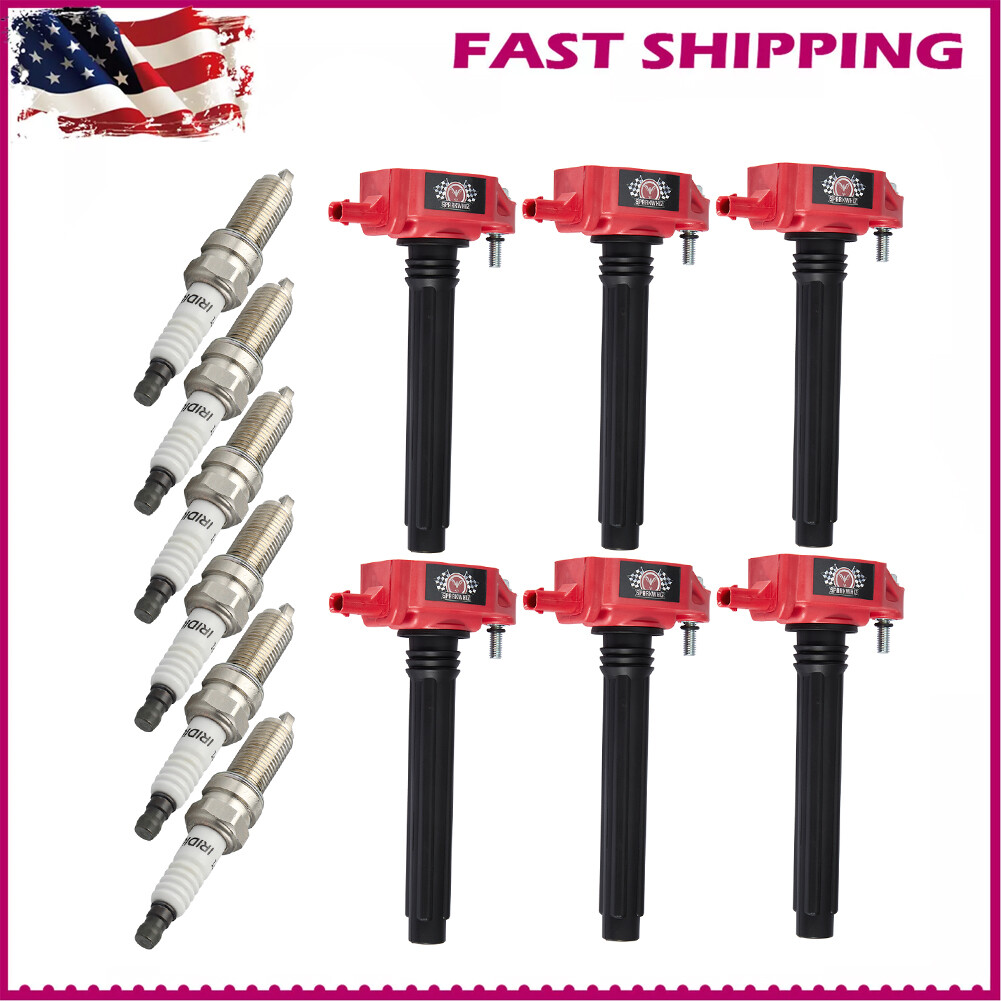 6 Platinum Spark Plugs & Coil Packs for Chrysler Dodge Jeep 200